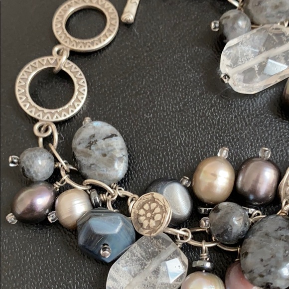 Retired Silpada Stone/Freshwater Pearl Bracelet - Picture 2 of 3